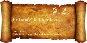 Hrivnák Loretta névjegykártya